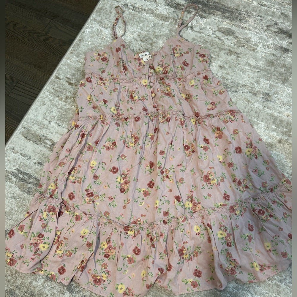 aéropostale floral v-neck ruffled babydoll dress